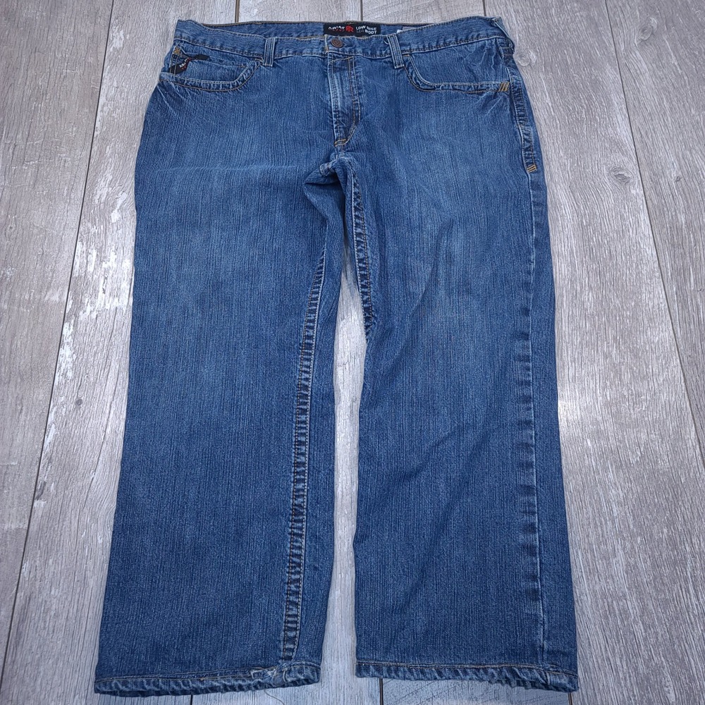 Ariat M4 FR Jeans Mens 40x28 Blue Flame Resistant Low Rise Boot Cut Work Denim